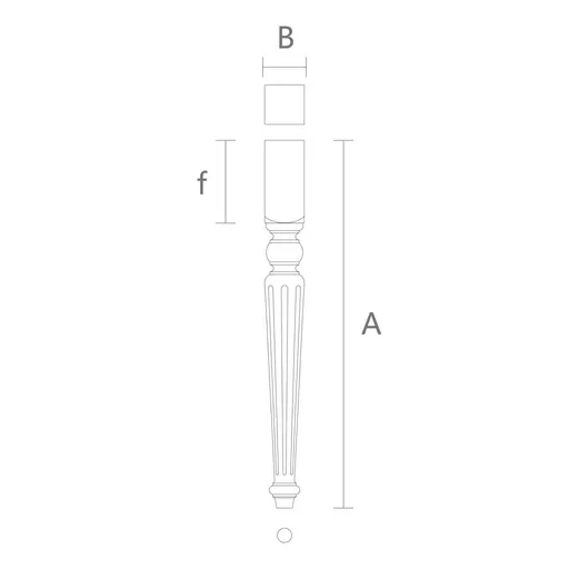 Tall square top fluted table legs tapered from oak - 1